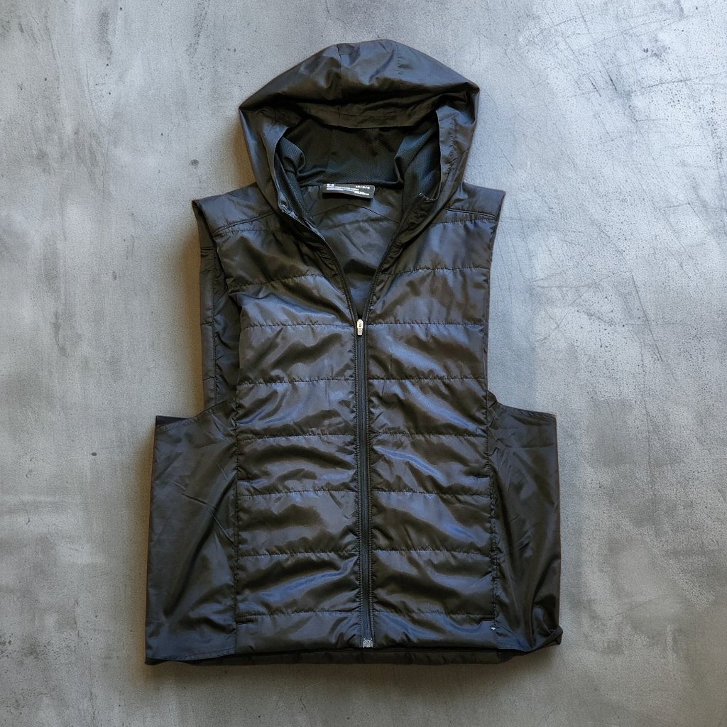 Under Armour Coldgear Black Hooded Puffer Vest, Size Large, New Without Tags